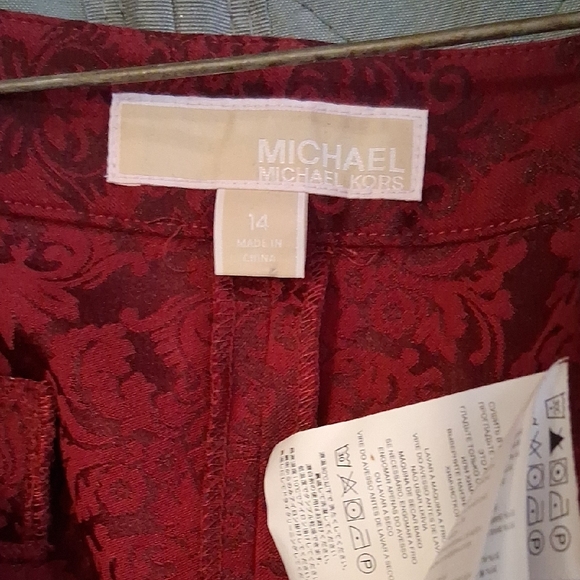 Michael Kors Red Patterned Trousers - Picture 2 of 5